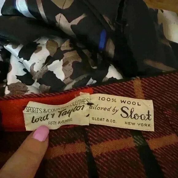 Lord & Taylor  Plaid Skirt S Sloat Tailored Wool Red Black Tartan Kilt 1556 - Picture 8 of 10